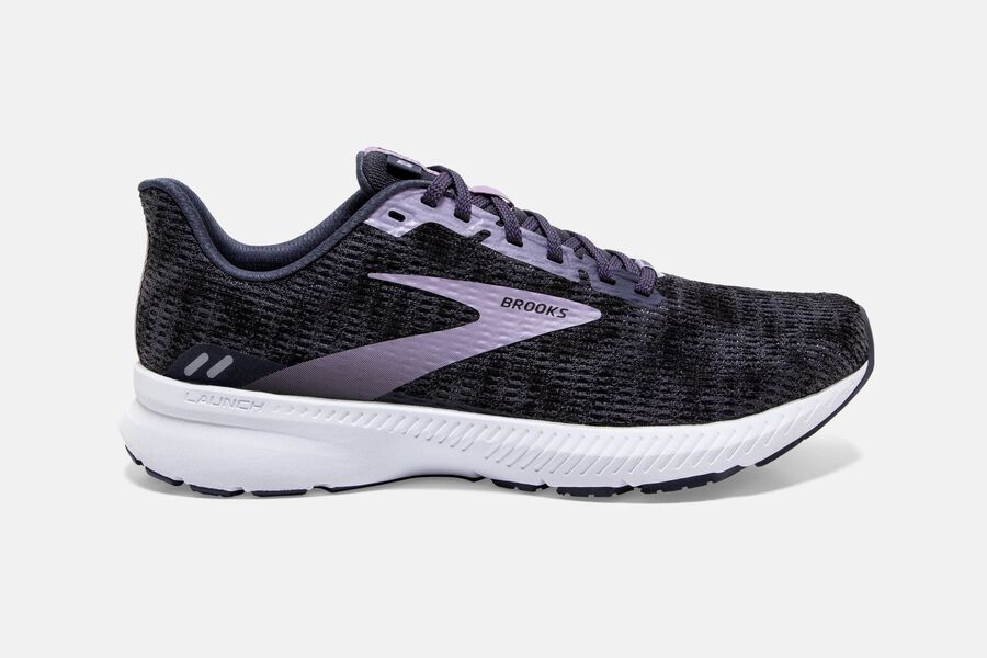 Brooks Israel Launch 8 Road Running Shoes Womens - Black/Purple - YFN-385416